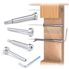 Muzata 40Pair Invisible Cable Railing kit 1/8" Swage Tensioner and Terminal Hidden T316 Stainless Steel for 2"x2" and 4"x4" Wood Metal Post Deck Stairs WoodHidden System CR26, CV1 CV2