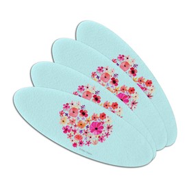Flower Heart Love Double-Sided Oval Nail File Emery Board Set 4 Pack