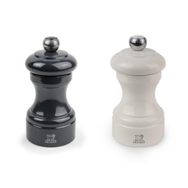 Peugeot Bistro Pepper and Salt Mill Set, 4in - Essential Kitchen Tools with Adjustable Grinding Precision, Beechwood Mills - Enhance Flavors in Everyday Cooking (Slate/Ivory)