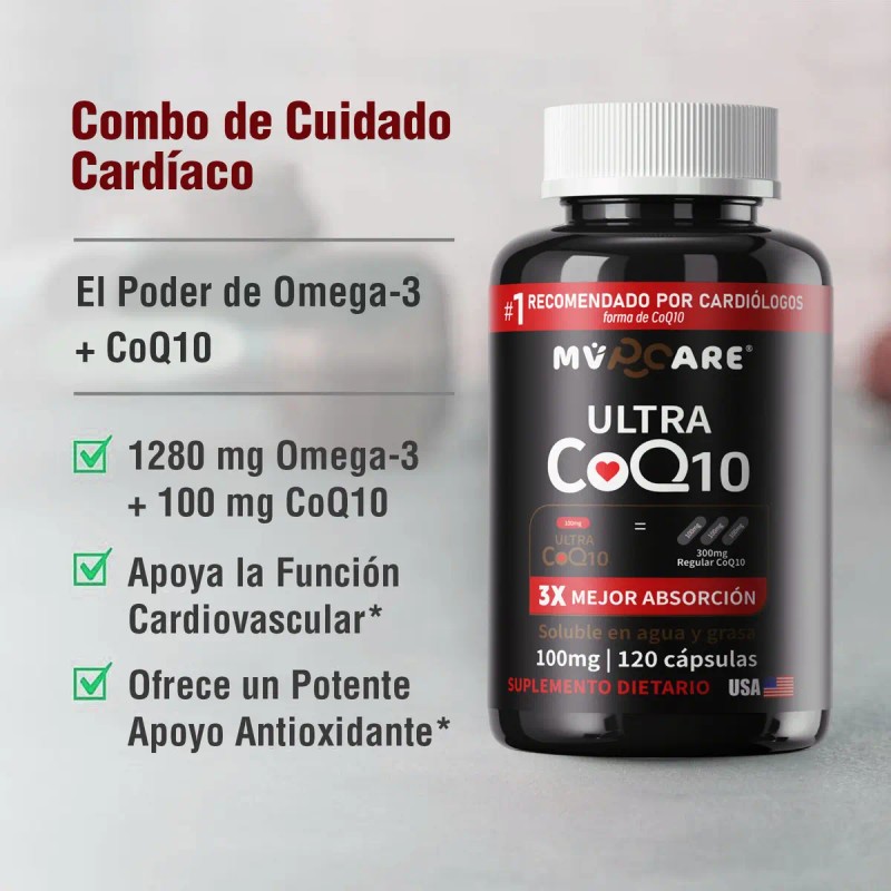 Mvpcare Ultra Ubiquinol Coq10 100mg 120caps Coenzima Q10 Sabor