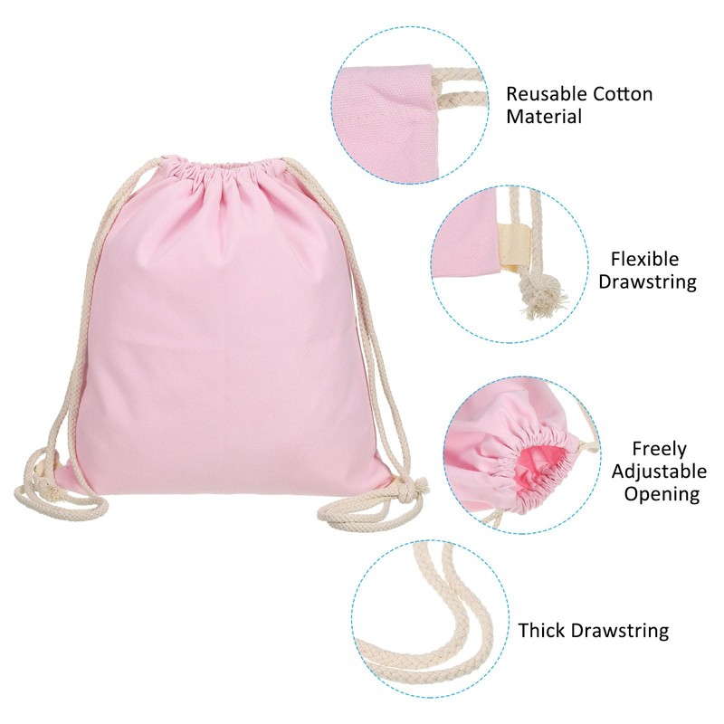 PATIKIL Cotton Drawstring Bags, Cotton Drawstring Backpack Foldable Sports Gym