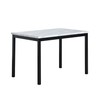 Roundhill Furniture Noyes Metal Dining Table with Laminated Faux Marble