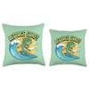 Lettuce Surf Funny Pun Surfing Salad Throw Pillow