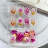 3D Flowers Press on Nails Short Almond Fake Nail with