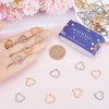 SUNNYCLUE 1 Box 60Pcs Hollow Heart Charms Open Bezel Heart