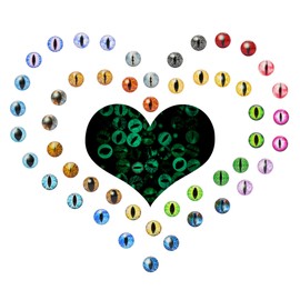 100PCS 10MM Glow in The Dark Dragon Eyes Animal Vertical Slit Pupil Eye Glass Cabochon for Sculptures Props Jewelry Crafts Making