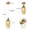 LBSQJ Glass Pendant Lights Kitchen Island 2 Pack 5.9" Amber