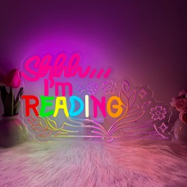 RuCvixkt Reading Neon Sign Classroom Led Neon Lights for Wall Decor, Bookshelf Neon Sign for Reading Room, USB Powered Neon Lights for Library Read Book Lovers Reading Decor