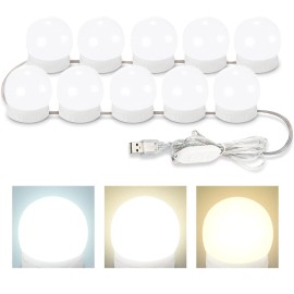 Unbranded LED Vanity Lights for Mirror, Vanity Lights Stick on with 10 Dimmable Bulbs