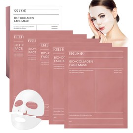 Organic Collagen Real Deep Mask, Hydrating Collagen Mask Overnight, Collagen Mask Overnight Korean, Deep Moisturising, Moisturising and Nourishing Mask (Pink-5 Pieces)