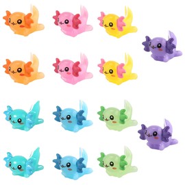 14 Pcs Mini Resin Animals, Axolotl gifts for DIY fairy tale garden crafts and small animal statue decorations for Christmas and birthday parties, plant decorations