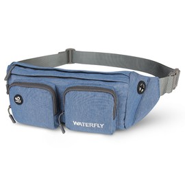 WATERFLY Fanny Pack Large Size Waist Bag Hip Pack for Men Women Travel or Running Walking