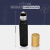 12-Pack 10ml Black Glass Roller Bottles with Brushed Gold Leakproof