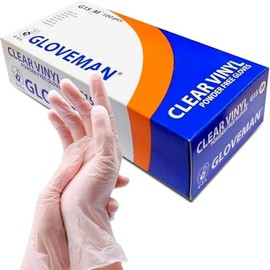 FNKISH Vinyl Gloves - Powder Free, Non Latex and Clear, Size Medium - New- Case Deal Gloveman Clear Vinyl Gloves Pack of 100 (Medium)