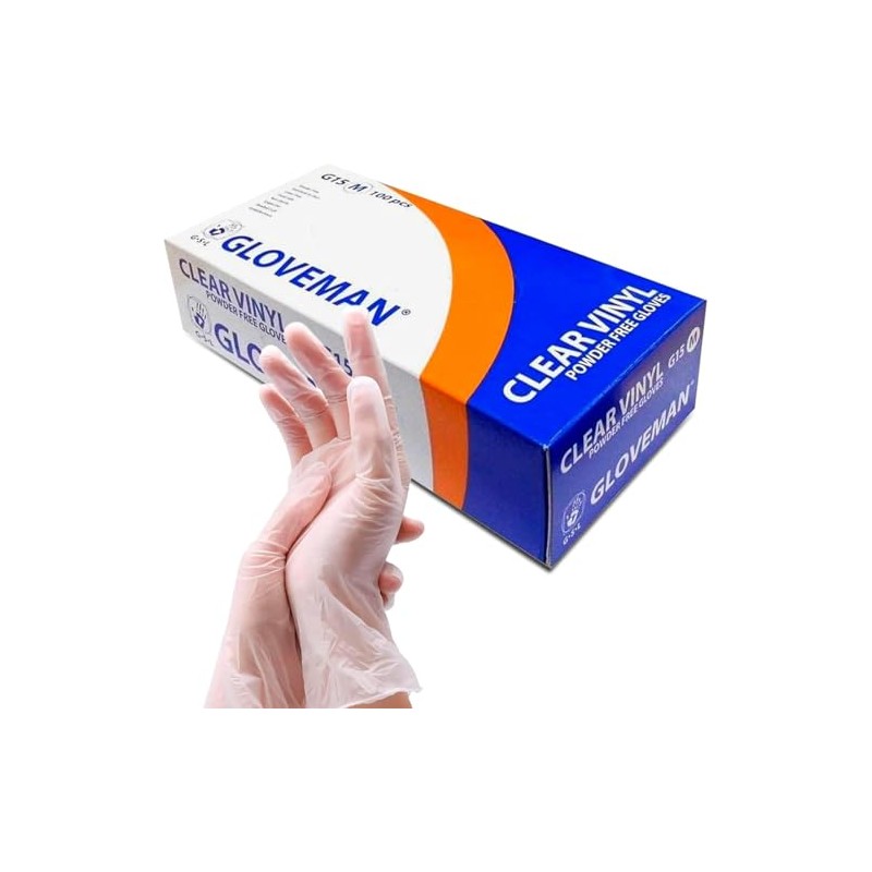 FNKISH Vinyl Gloves - Powder Free, Non Latex and Clear,