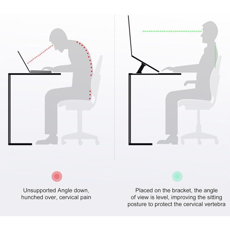 White Solid Laptop Mount Ergonomic Stand Portable Folding Bracket Desktop