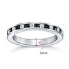Black White Alternating Stackable CZ Channel Set Eternity Band Ring