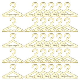 PATIKIL 30pcs Clothes Hanger Earring Holder, Mini Acrylic Coat Hangers Earring Hangers Hanger Rack for Earring Holder Organizer Stand Studs, Golden