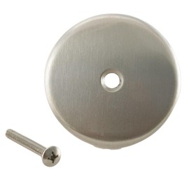 Westbrass 3-1/8" Single Hole Overflow Face Plate and Screw, Satin Nickel, D328-07