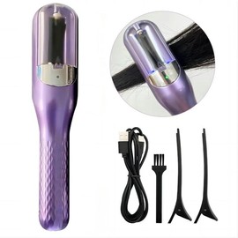 2 in 1 Rechargeable Cordless Split End Hair Trimmer Automatic Rechargeable Split Hair Clipper for Dry Damaged Splitting Broken Hair, Hair Styling Tools for Women, Hair Trimmer - Color: Purple, Specification: 1 Box
