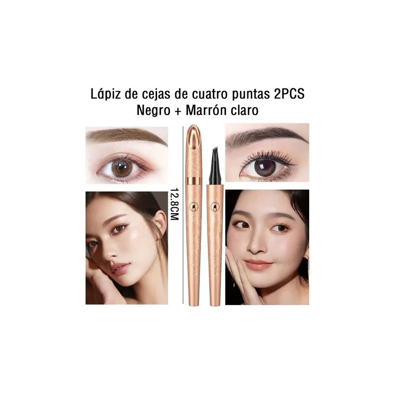 2 Piezas 3d Microblading Cejas Tatuaje Lápiz 4 Tenedor Tip