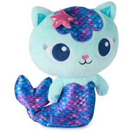 Gabby's Dollhouse 6071766 Gabby's Dollhouse, Fin-Tastic Mercat, Premium Plush Toy, 10 Inch Tall Stuffed Animal with Moving Mermaid Tail, Kids Toys for Girls & Boys Ages 3+, Multicoloured