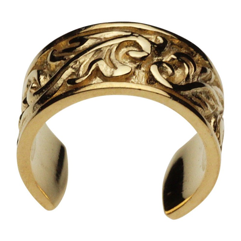 Cenote e0239 Arabesque Ear Cuff, Gold Coating [925 Silver, Silver