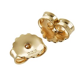 NKlaus 8057 333 Yellow Gold 8 Carat Width 8 mm Stud Earrings Butterfly Clasp Hole 1.3 mm, 8 Carat (333) Yellow Gold