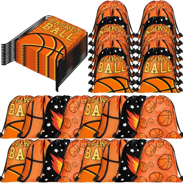 Shappy 16 Pcs Basketball Drawstring Bags Basketball Goody Bag Basketball