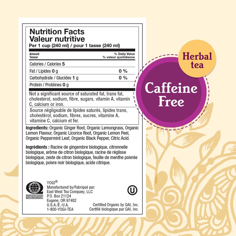 Yogi Tea - Lemon Ginger Tea (3 Pack) - Caffeine