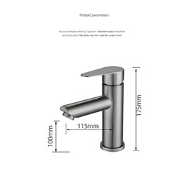Bathroom Faucet Hot Cold Water Sink Mixer Tap Stainless Steel Paint Basin Faucets Single Hole Tapware 2244 (Color : Nickel-2)