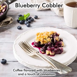 Door County Coffee, Spring & Summer Seasonal Blend, Blueberry Cobbler, Blueberry Flavored Coffee, Medium Roast, Whole Bean Coffee, 8 oz Bag