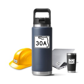 SR 30 Florida State Road 30 Sticker for Water Bottle Phone Tumbler Hard hat - Four Pack