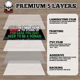 You Don't Need to Be Muslim to Stand up for Gaza | Bumper Sticker or Car Magnet | Ceasefire Now Stop The Killing Palestine Decal for Cars [7.5x3.75]