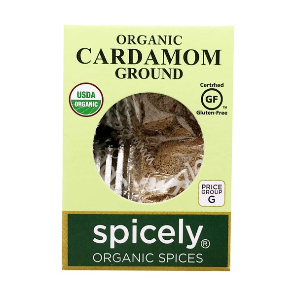 Spicely Organic Cardamom Powder 0.40 Ounce ecoBox Certified Gluten-Free