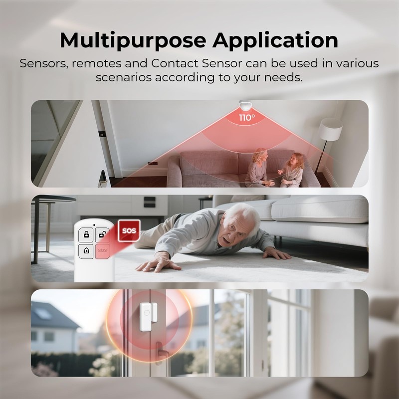 Hapippofa Wireless Home Security System with APP Alert, Smart 4G/WiFi