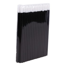 P-Beauty Cosmetic Accessories Microfibre Lip Brush Suitable for Eyelash Extension, Disposable Lip Brush, Cosmetic Lip Brush, Lint-Free Brush, Lipbrush, Black, 50-500 Pieces (100)