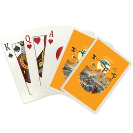 Lantern Press Monterey California, Marine Animals, Geometric, (52 Playing Cards, Poker Size Card Deck with Jokers)