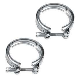 3 Inch Car V Band Clamp, Stainless Steel V-Clamp for Flange Kit, Exhaust Pipe Clamp, Automotive Exhaust Clamp Replacement Accessories for Downpipes, Exhaust Systems (2PCS, 3.0")