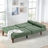 COLAMY Futon Sofa Bed-Fabric Small Couch, Lounge Convertible with 2