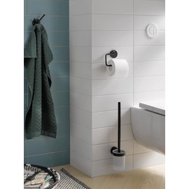 Emco Round Toilet Roll Holder without Flap Black