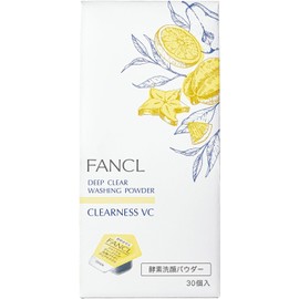 FANCL Deep Clear Facial Cleansing Powder,Clearness VC Herbal Citrus Scent (30 Pieces) Facial Cleanser, Additive-Free (Pores/Blackheads), Vitamin C Enzyme Cleanser