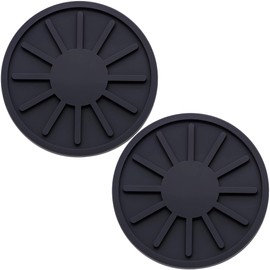 MEAJOO 2-Piece Non-Slip Car Cup Holder Coaster – 2.75 Inch Auto Insert, Universal Fit for Cars & SUVs – Durable & Easy to Clean Drink Mat (Black)