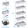 SPACEKEEPER 5-Tier Storage Cart, Bathroom Storage Organizer Rolling Utility Cart,