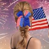 4th of July Hair Ribbon for Girl Women Star Bow