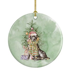 Christmas Black Labrador Retriever Ceramic Ornament