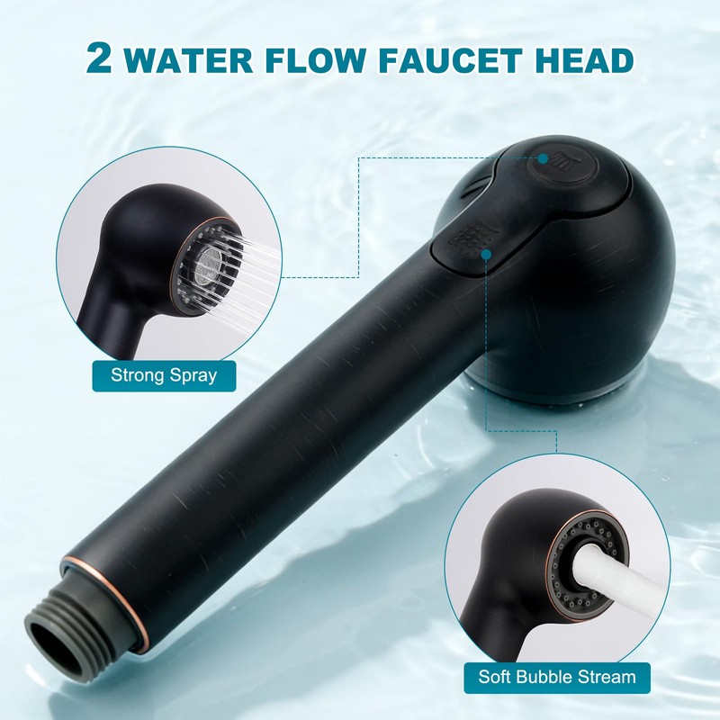 Pull Out Kitchen Faucet Head Replacement, 2 Function Sink Sprayer