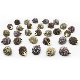 MAOMIA 36 Pcs Mini Hedgehog Figurines, Fairy Garden Hedgehog Miniature Figurines Moss Landscape DIY Terrarium Crafts Ornament Accessories Outdoor Decor