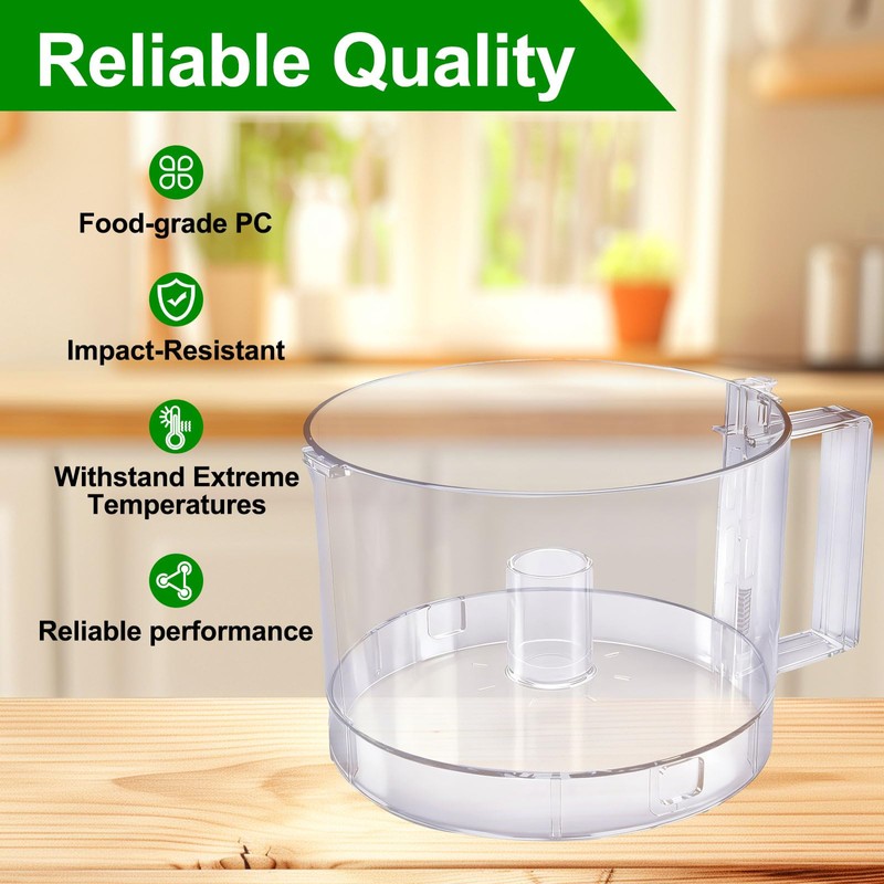 7-Cup Food Processor Work Bowl Compatible with Cuisinart DLC-10 Series（2tabs