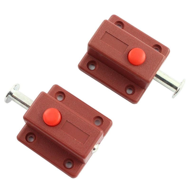 JCBIZ 6pcs Spring Loaded Press Button ABS Plastic Bolt Sliding